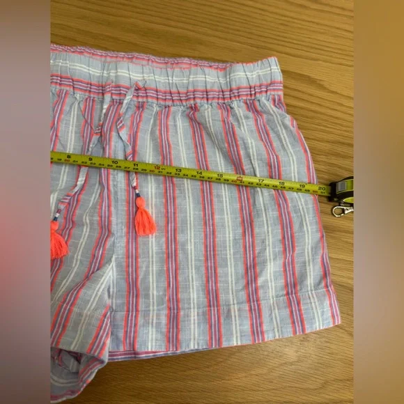 Boden Striped Tassel Shorts | Size 10 US | Cotton Blend Summer Lounge - Picture 7 of 10